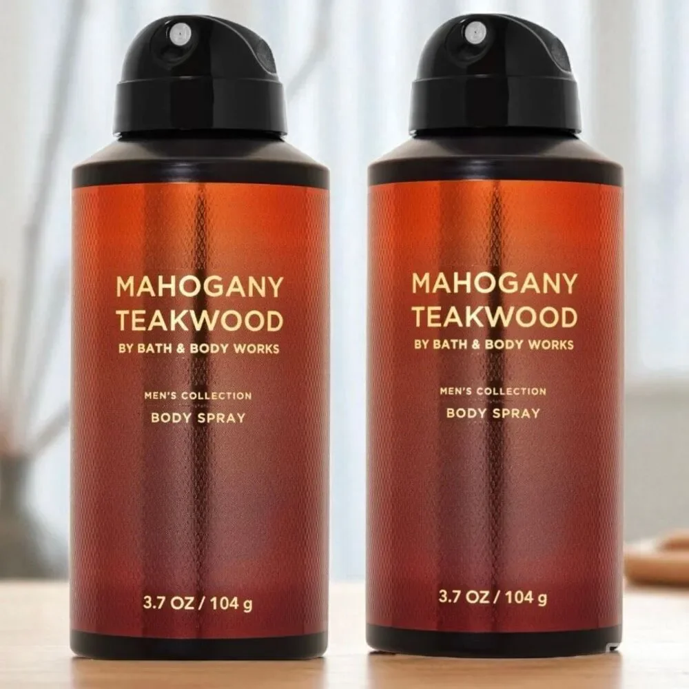 NWT Bath & Body Works Lot of 2 MAHOGANY TEAKWOOD Men’s Collection Body Spray
